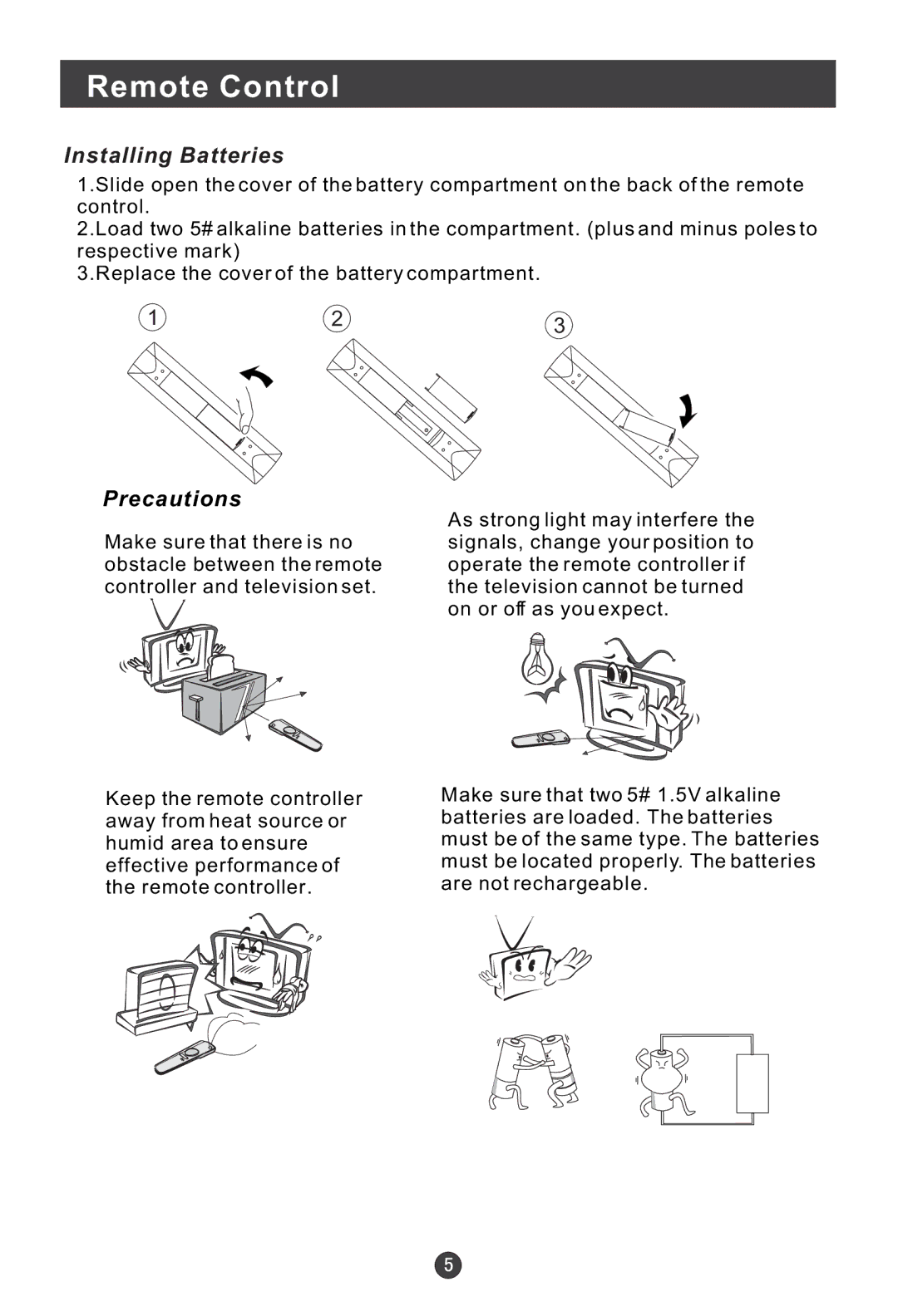 Haier L20A11W, L2009-A user manual Remote Control, Installing Batteries 