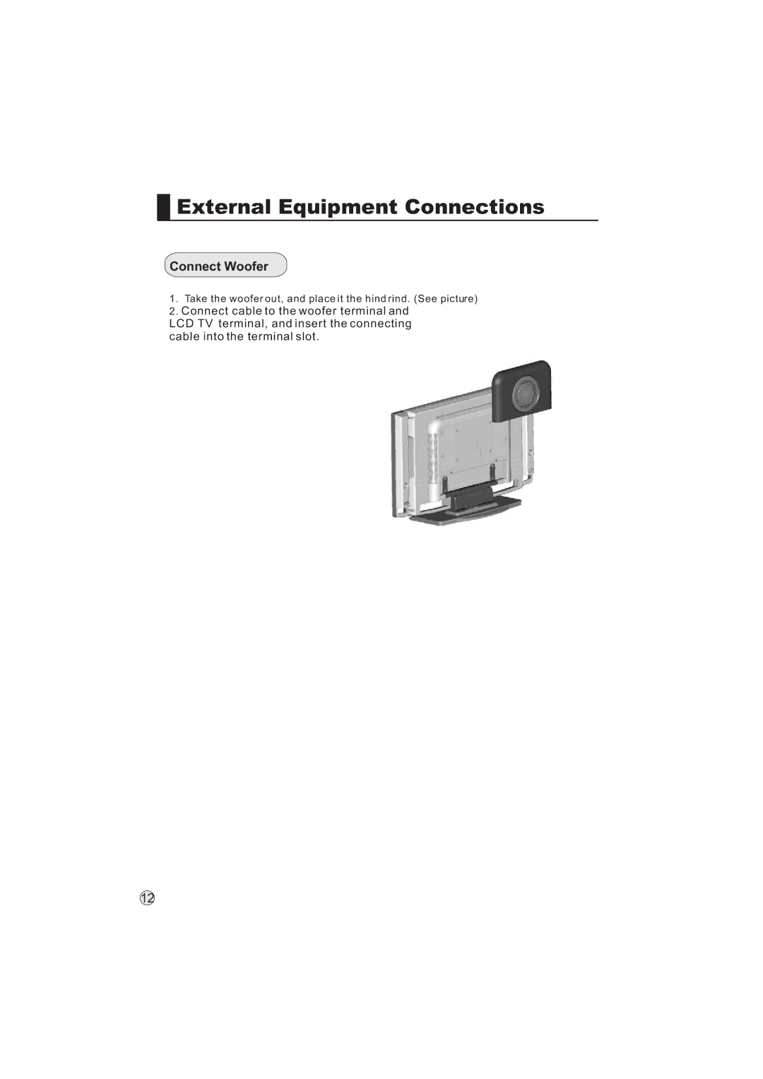 Haier L32A9 -AK, L32A9-AKF manual Connect Woofer 