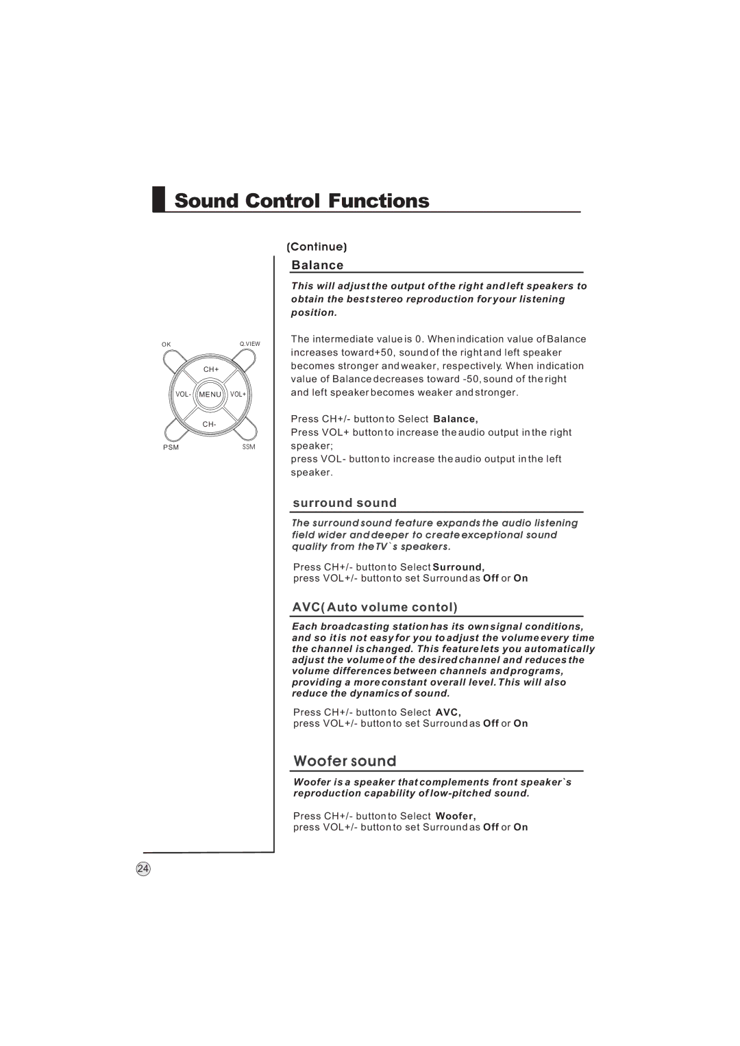 Haier L32A9 -AK, L32A9-AKF manual Balance, Continue 