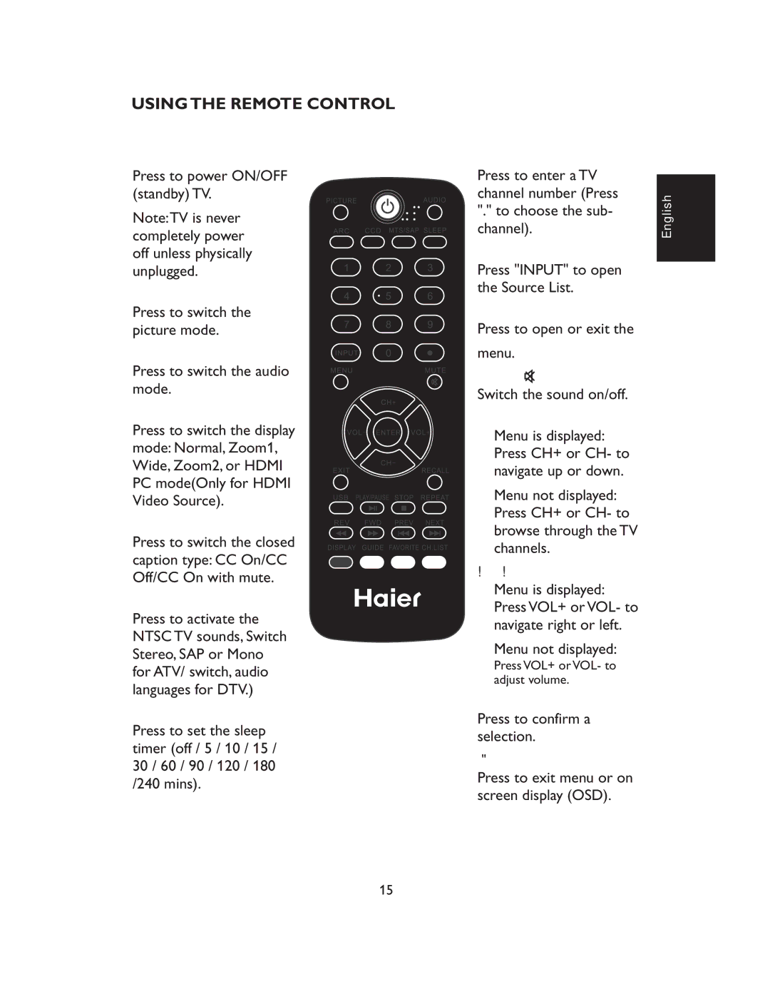 Haier L32C1120, L32C1180 owner manual =/I= ETC.0 $&=#C.0, I,I, Ik I! I I Ih 