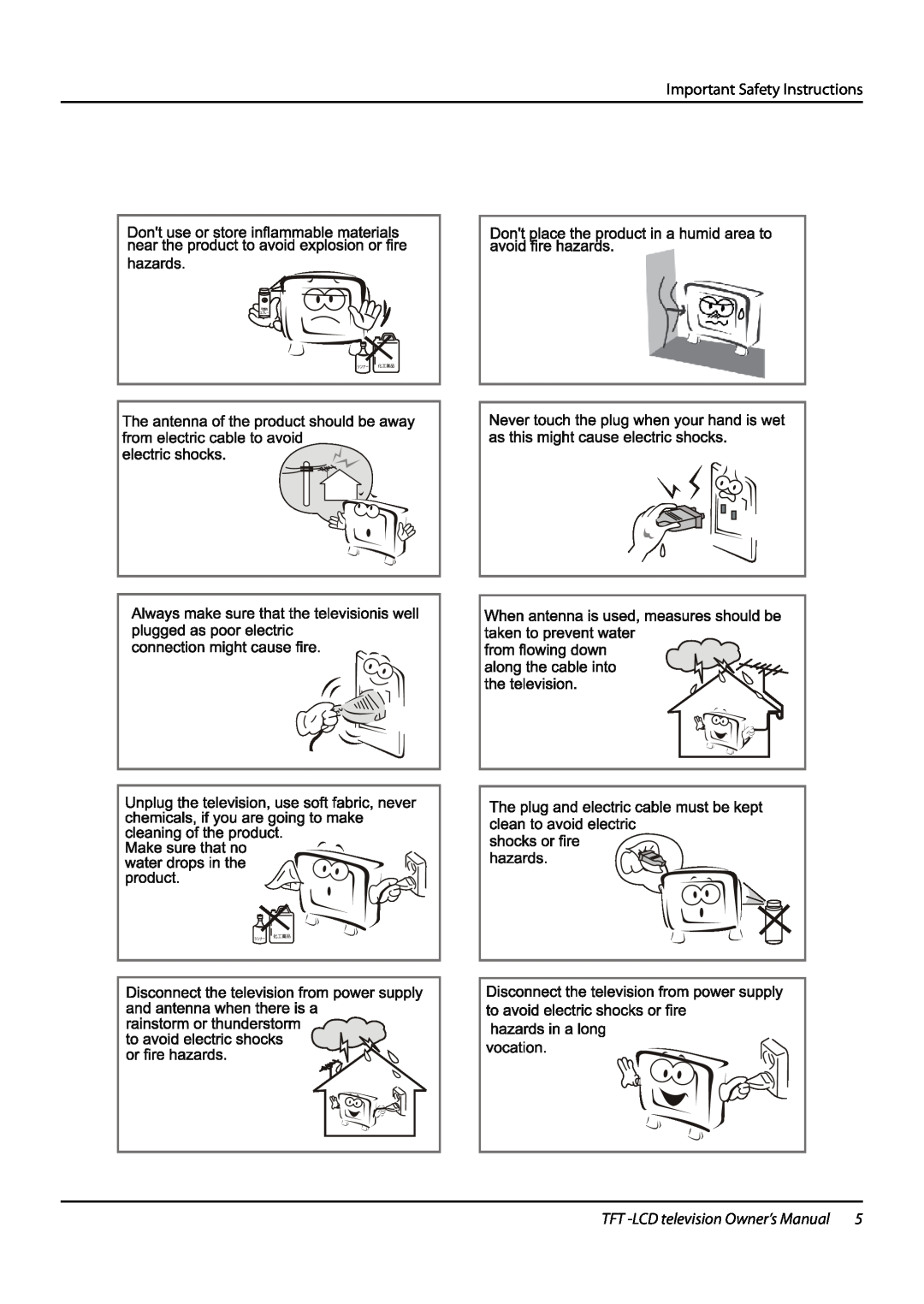 Haier L32K3 owner manual Important Safety Instructions, TFT -LCD television Owner’s Manual 