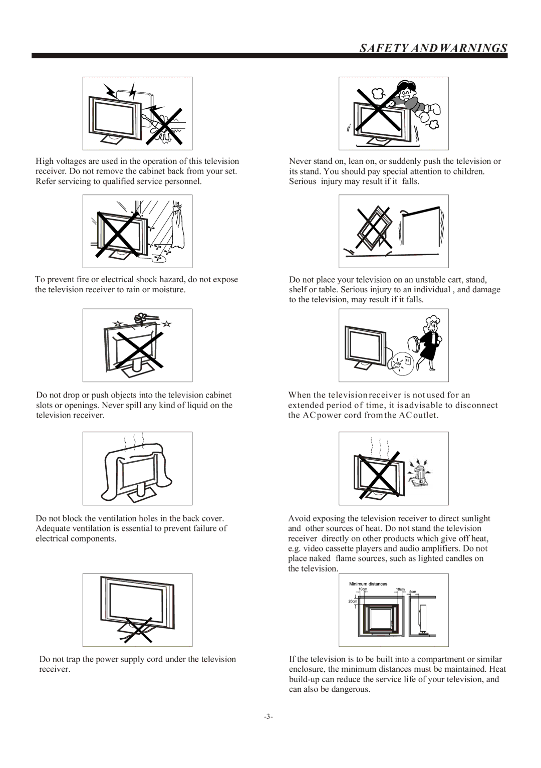 Haier L32M3F owner manual Safety and Warnings 