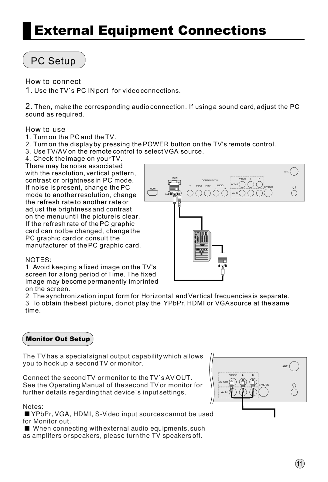 Haier L32R1, L40R1, L42R1 owner manual PC Setup, Monitor Out Setup 