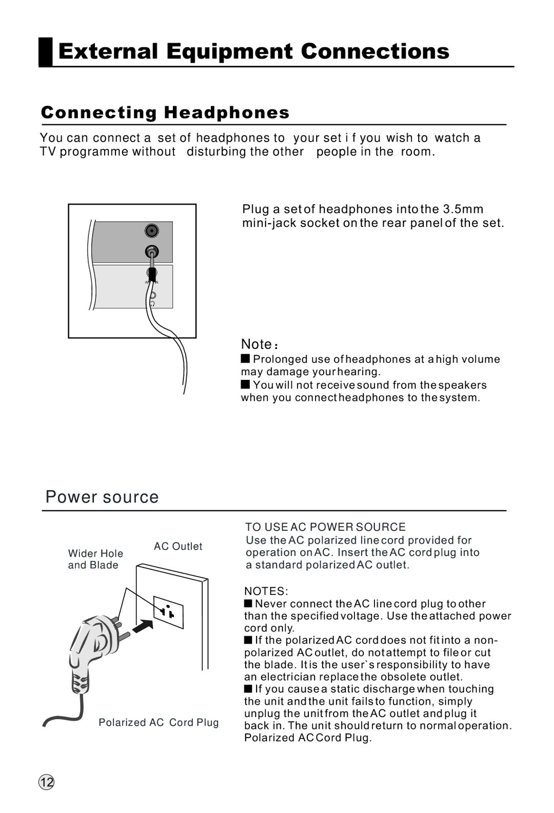 Haier L32R1, L40R1, L42R1 owner manual Connecting Headphones 