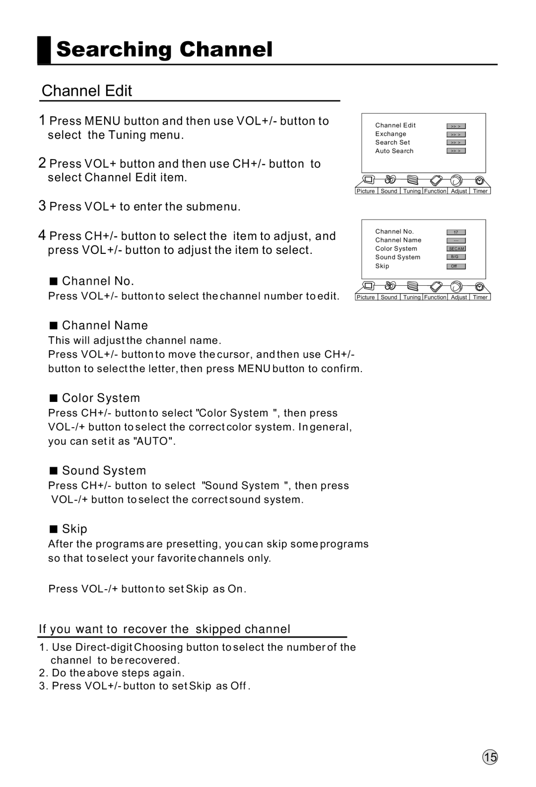 Haier L32R1, L40R1, L42R1 owner manual Channel Edit 