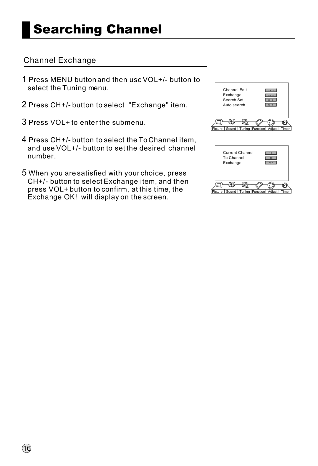 Haier L32R1, L40R1, L42R1 owner manual Channel Exchange 