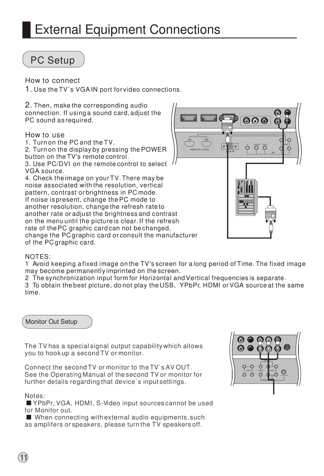 Haier L37A9-AK owner manual PC Setup, Monitor Out Setup 