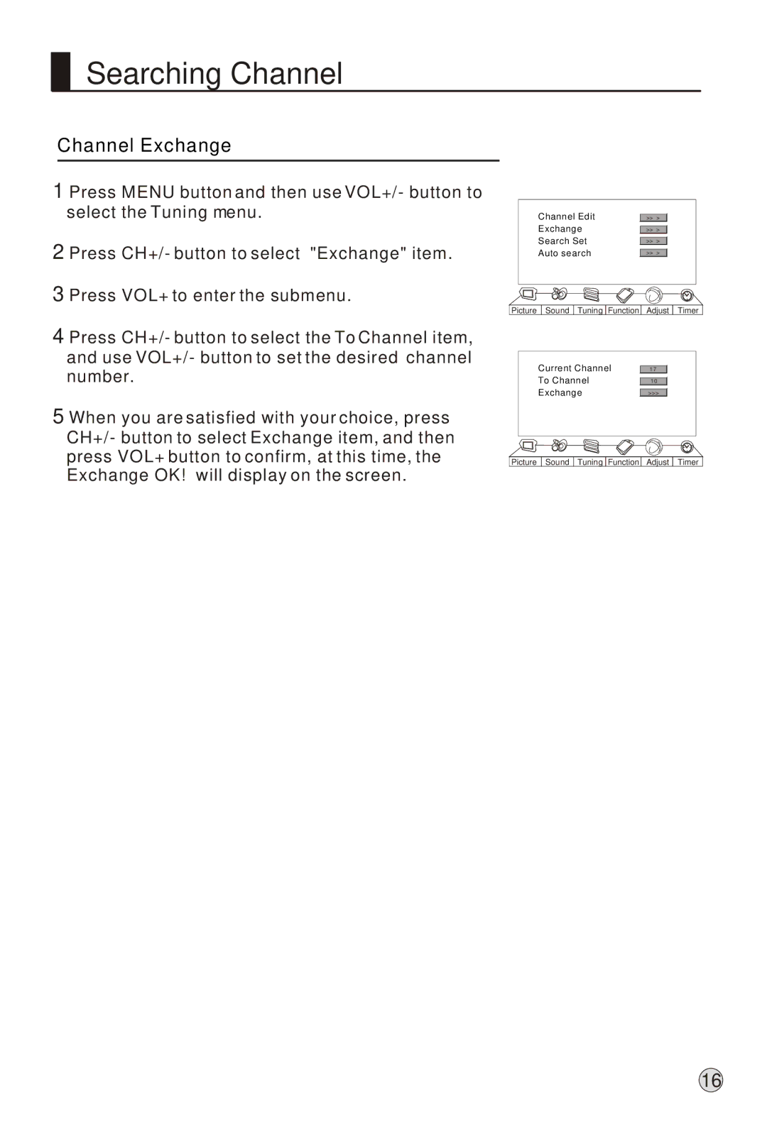 Haier L37A9-AK owner manual Channel Exchange 