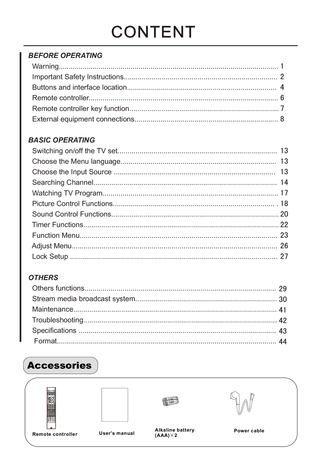 Haier L37A9-AK owner manual Content 