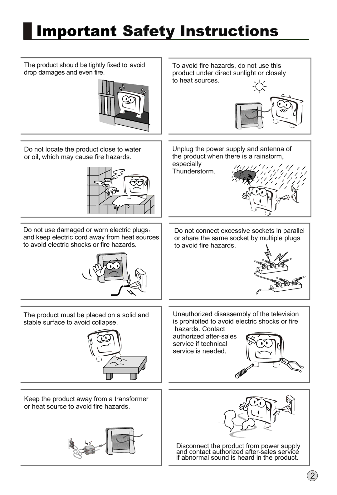 Haier L37A9-AK owner manual Important Safety Instructions 