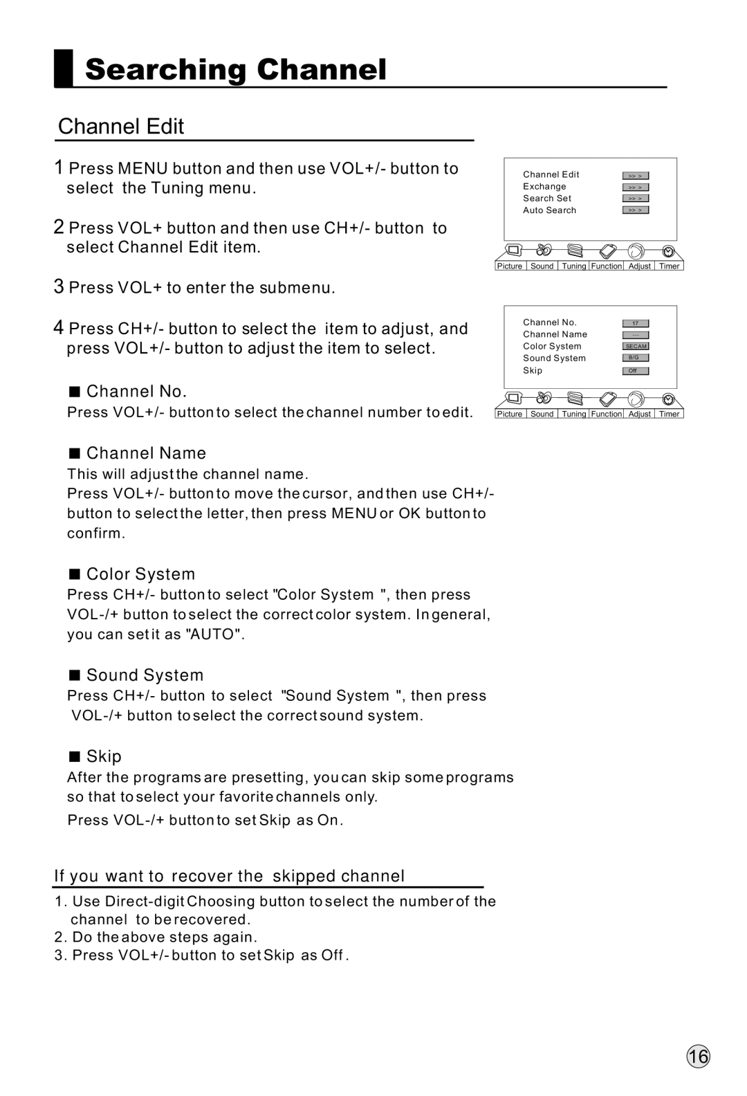 Haier L37A9-AKF owner manual Channel Edit 