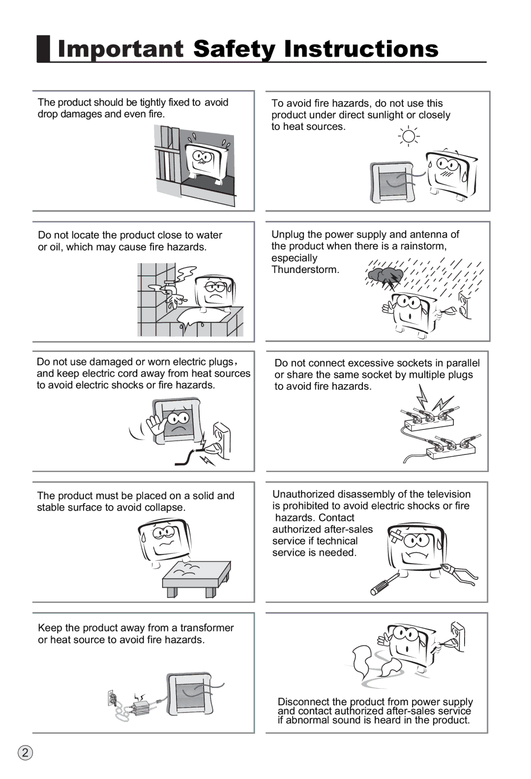 Haier L37A9-AKF owner manual Important Safety Instructions 