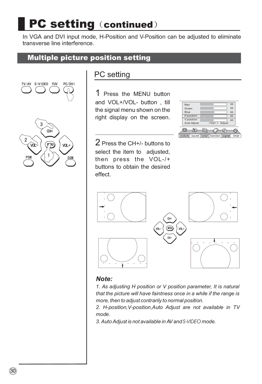 Haier L40A9-AD owner manual Multiple picture position setting 