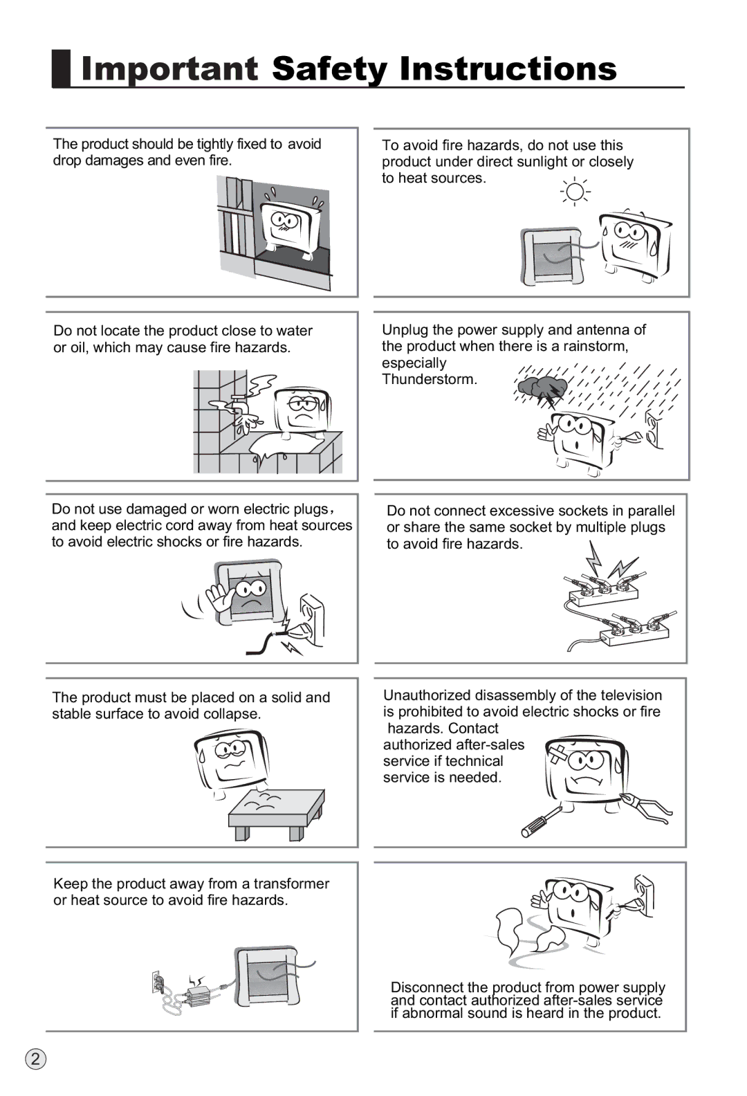 Haier L40A9-AD owner manual Important Safety Instructions 