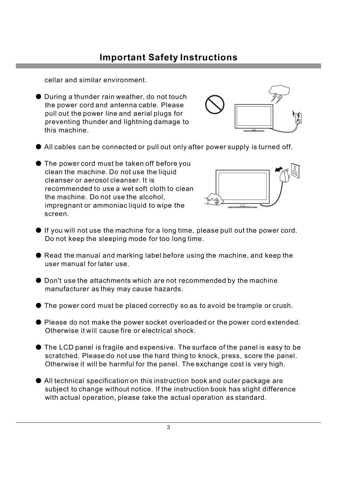 Haier L40K30B manual Important Safety Instructions 