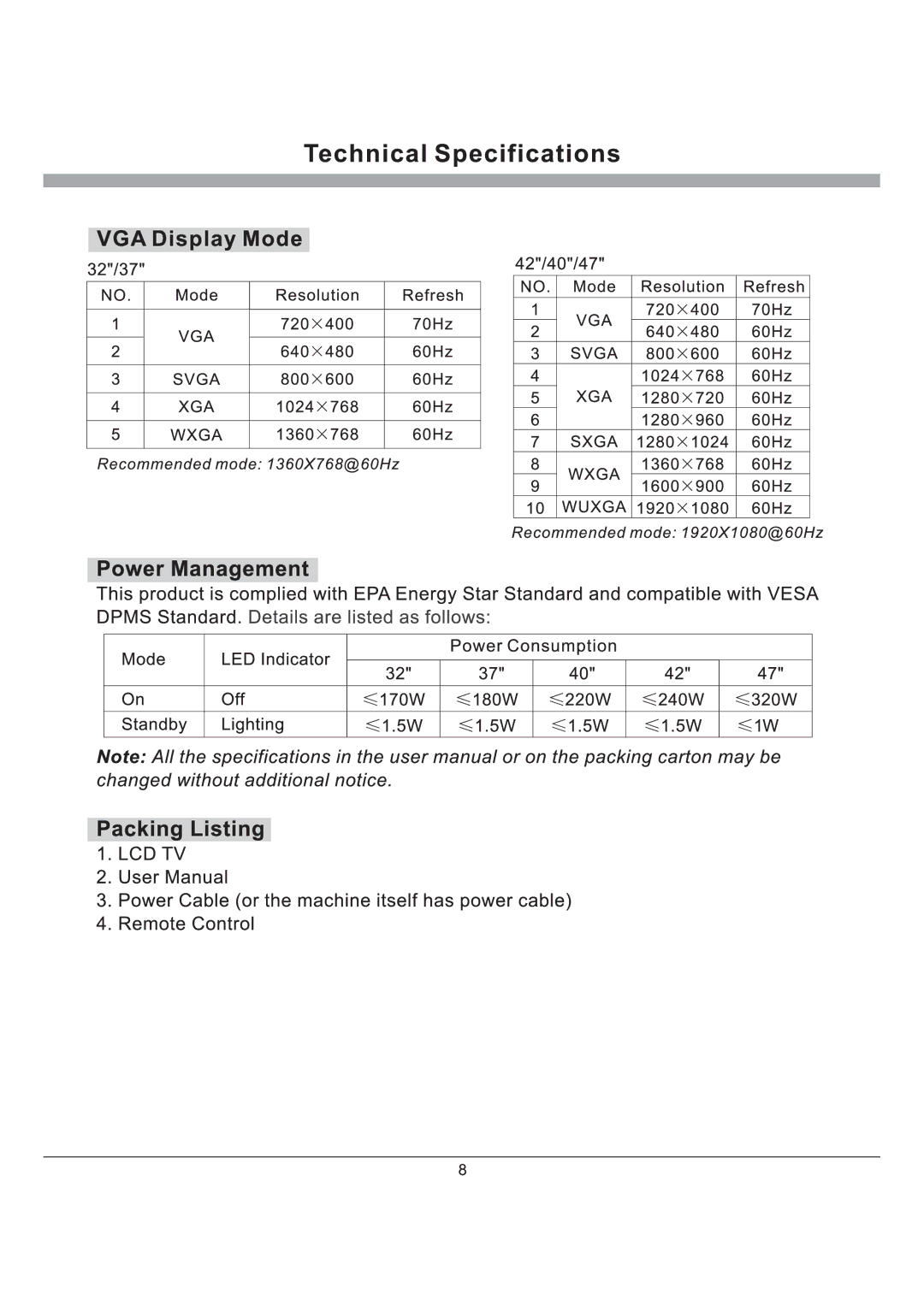 Haier L40K60B, L47K60B, L37K60B, L42K60B, L32K60B manual 