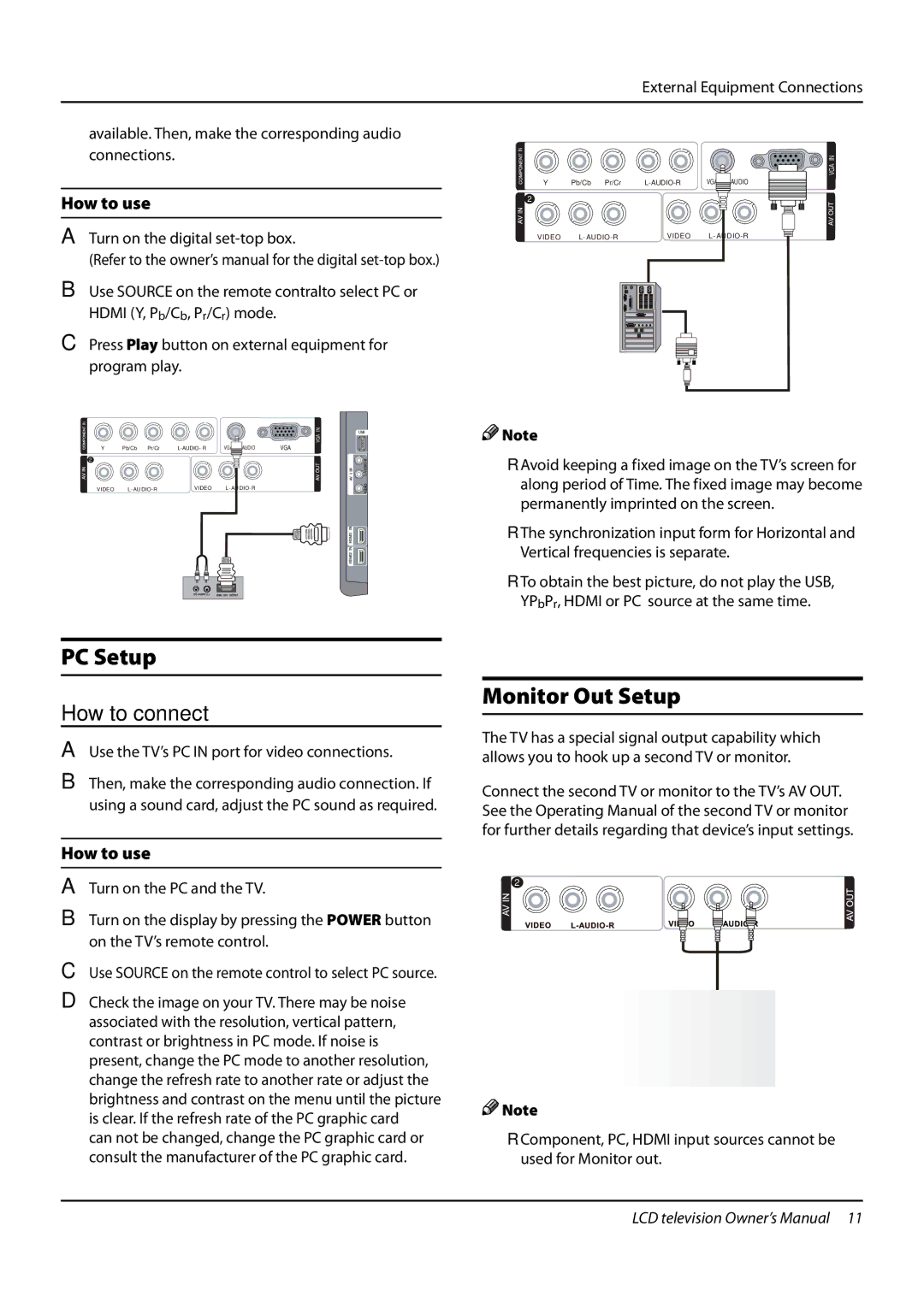 Haier L26F6, L42F6, L32F6 owner manual Monitor Out Setup 