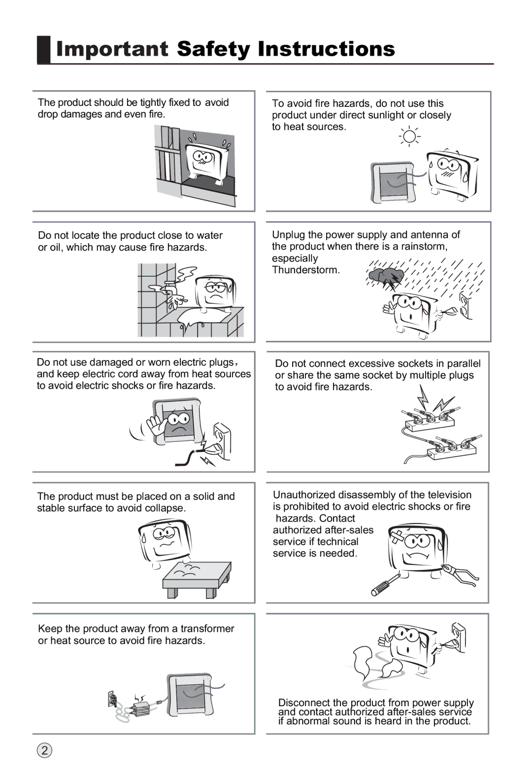 Haier L40H8, L42H8, L32H8 owner manual Important Safety Instructions 