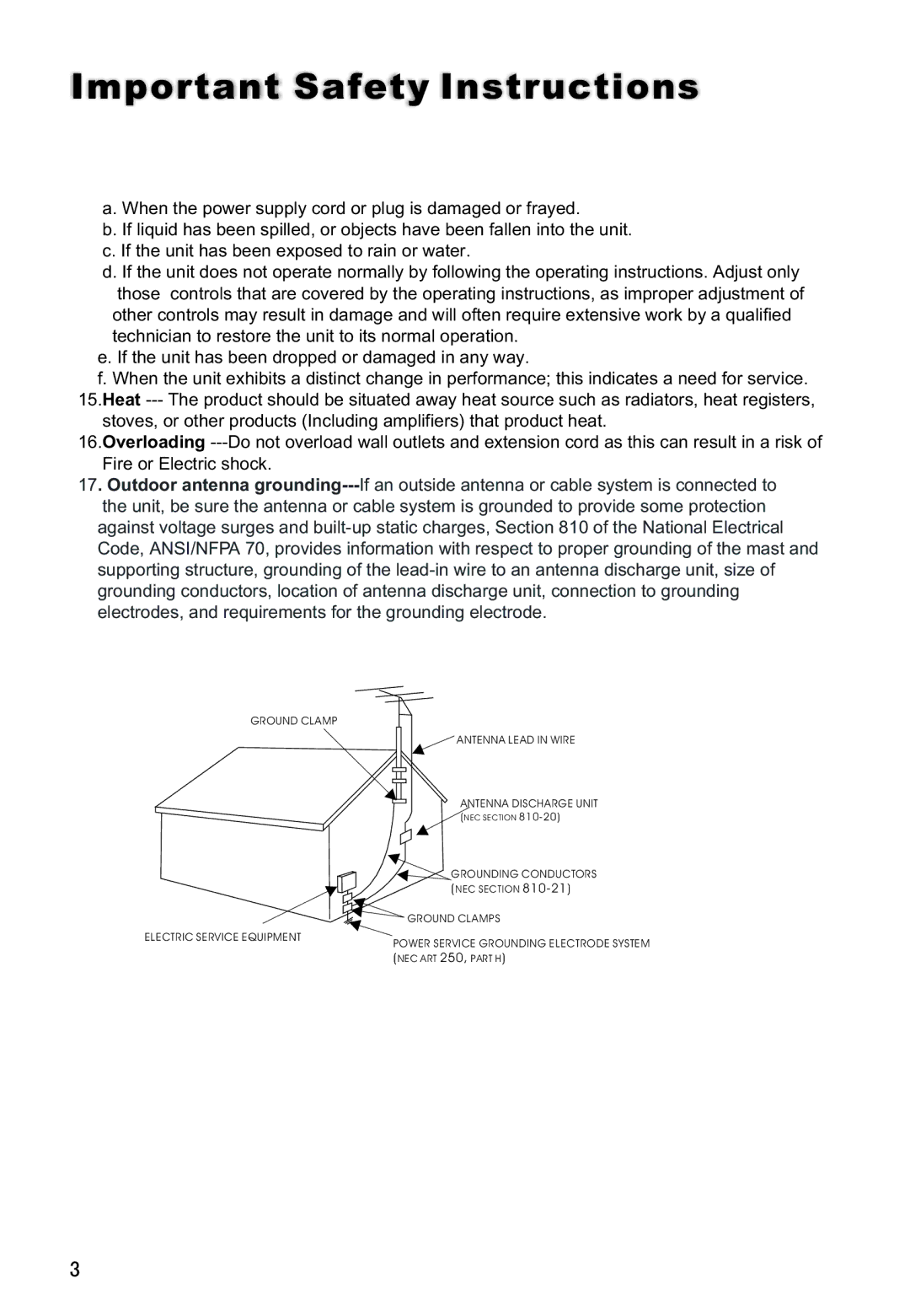 Haier L42V6-A8 S owner manual Grounding Conductors 