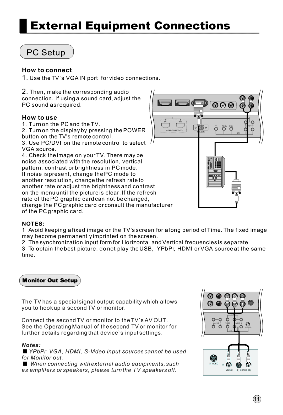 Haier L52A18-A, L47A18-AK, L42A18-AK, L37A18-AK owner manual PC Setup, Monitor Out Setup 