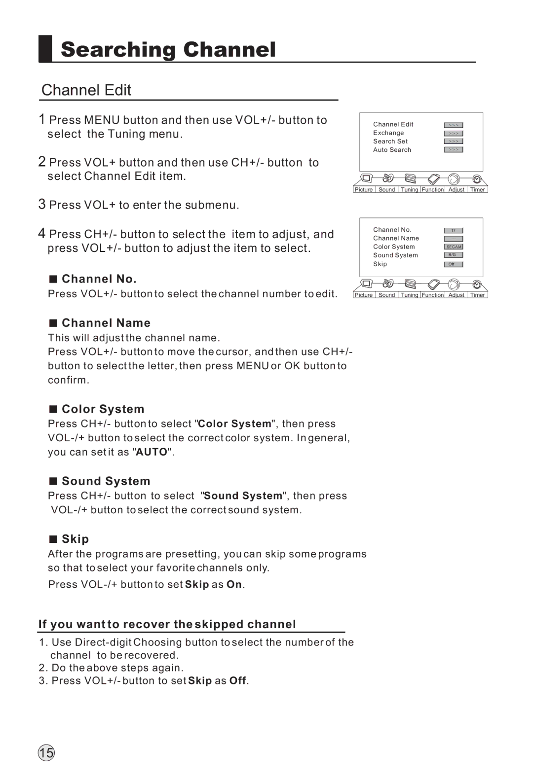 Haier L52A18-A, L47A18-AK, L42A18-AK, L37A18-AK owner manual Channel Edit 