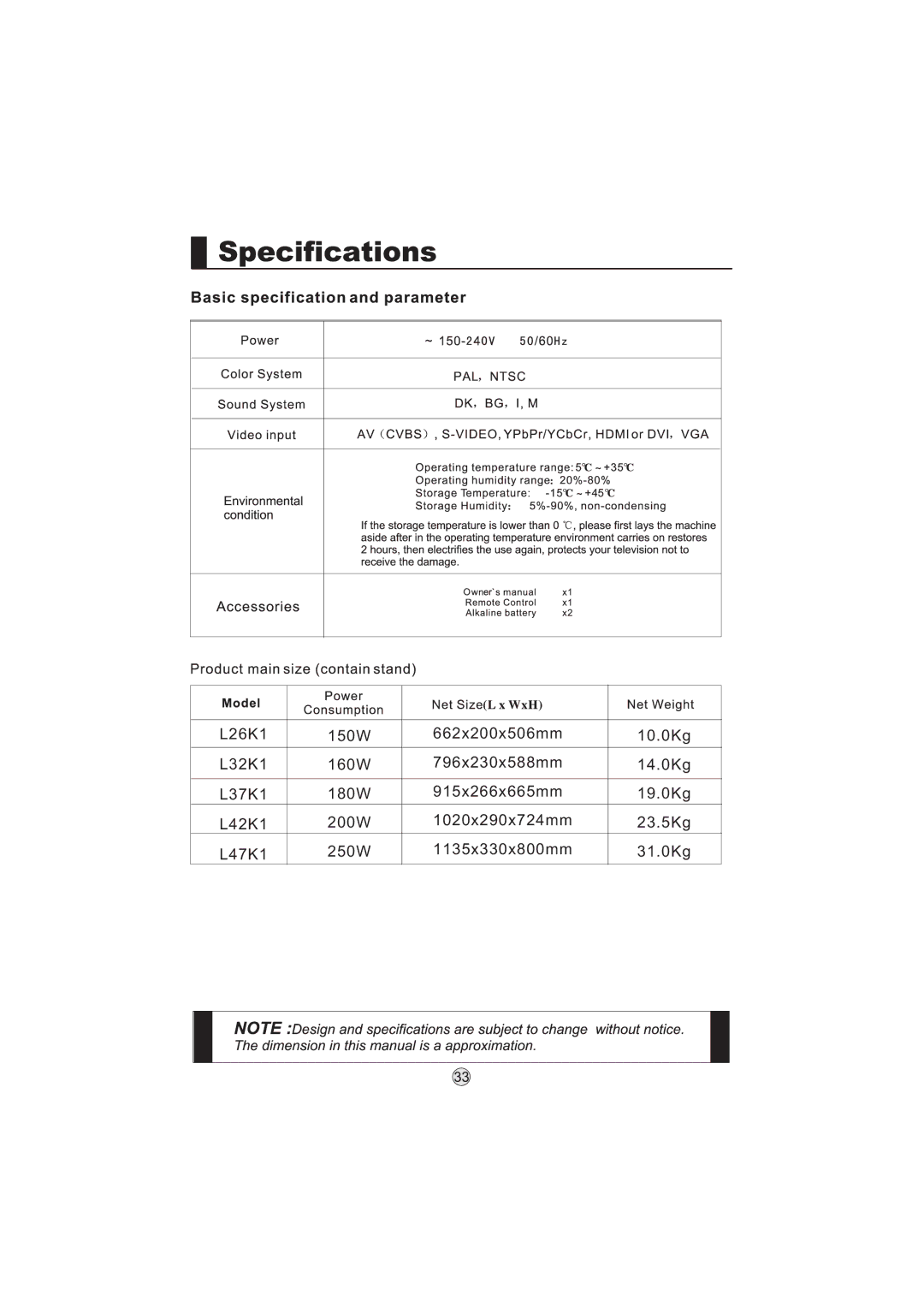 Haier L47K1, L37K1, L42K1, L32K1, L26K1 manual 