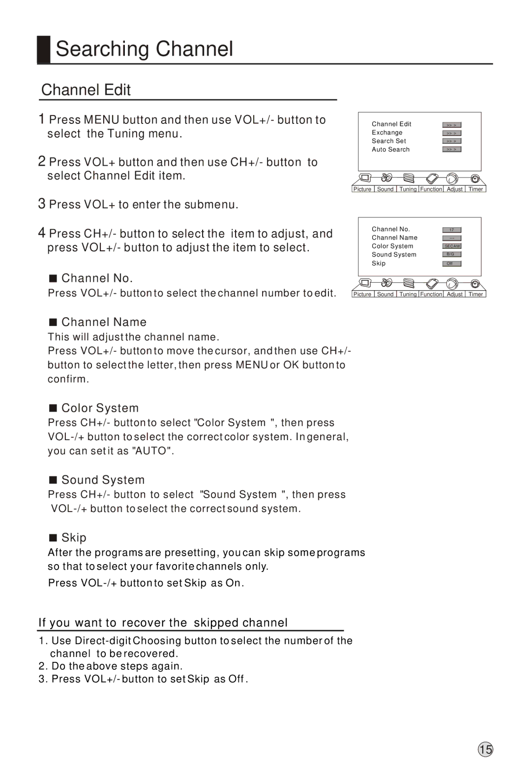 Haier L52A18-AK, L42A18-A owner manual Channel Edit, Channel No 