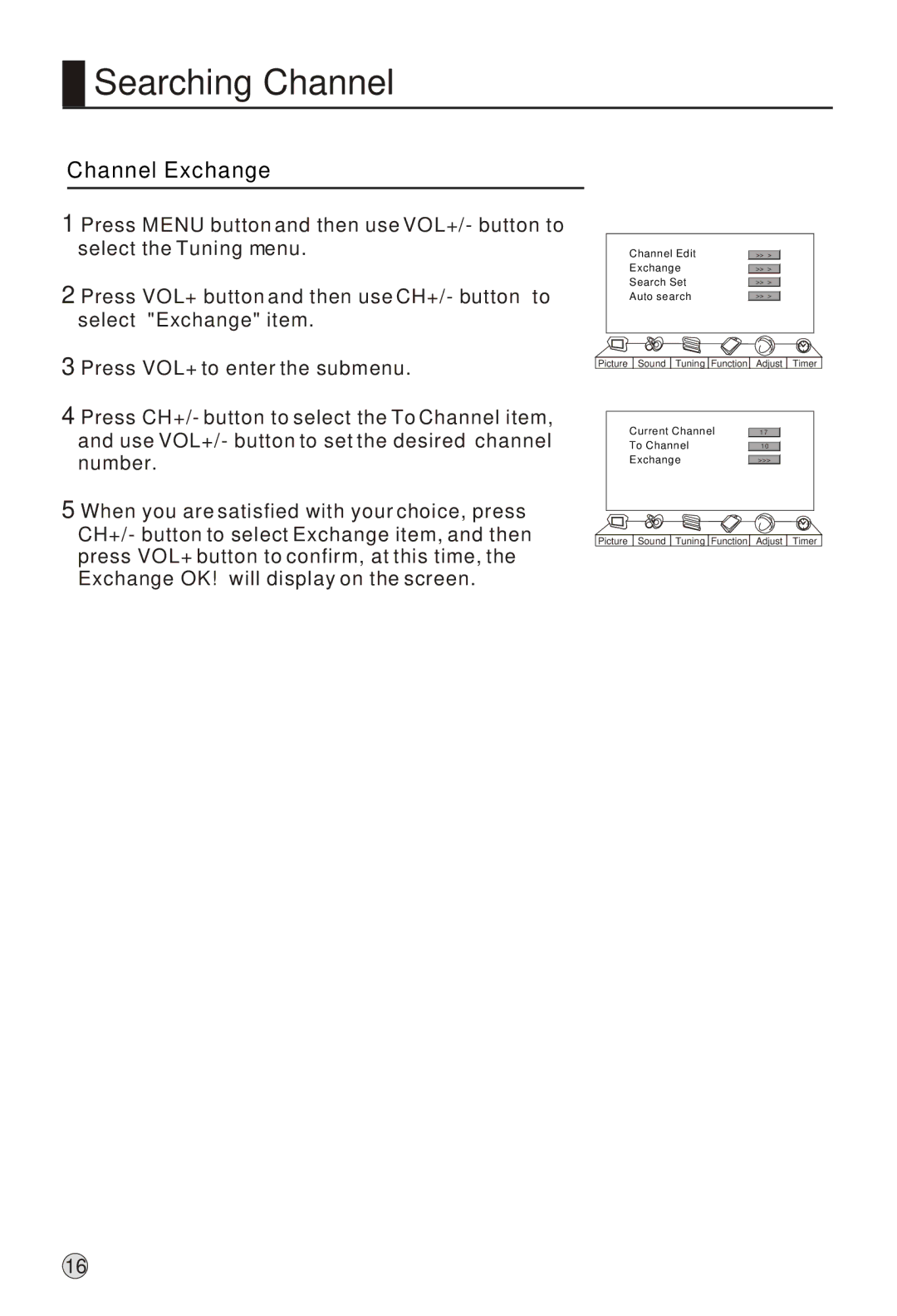 Haier L42A18-A, L52A18-AK owner manual Channel Exchange 