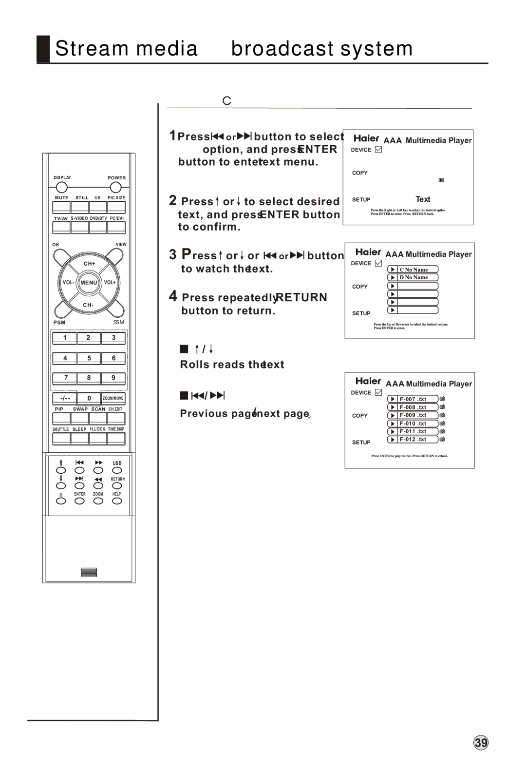 Haier L52A18-AK, L42A18-A owner manual To select text 