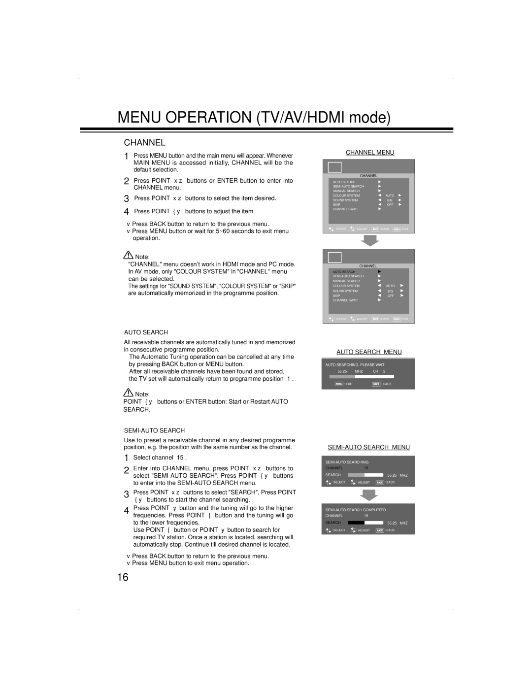 Haier LCD-24K50(R), LCD-24K50(W) instruction manual Channel, Auto Search, SEMI-AUTO Search 