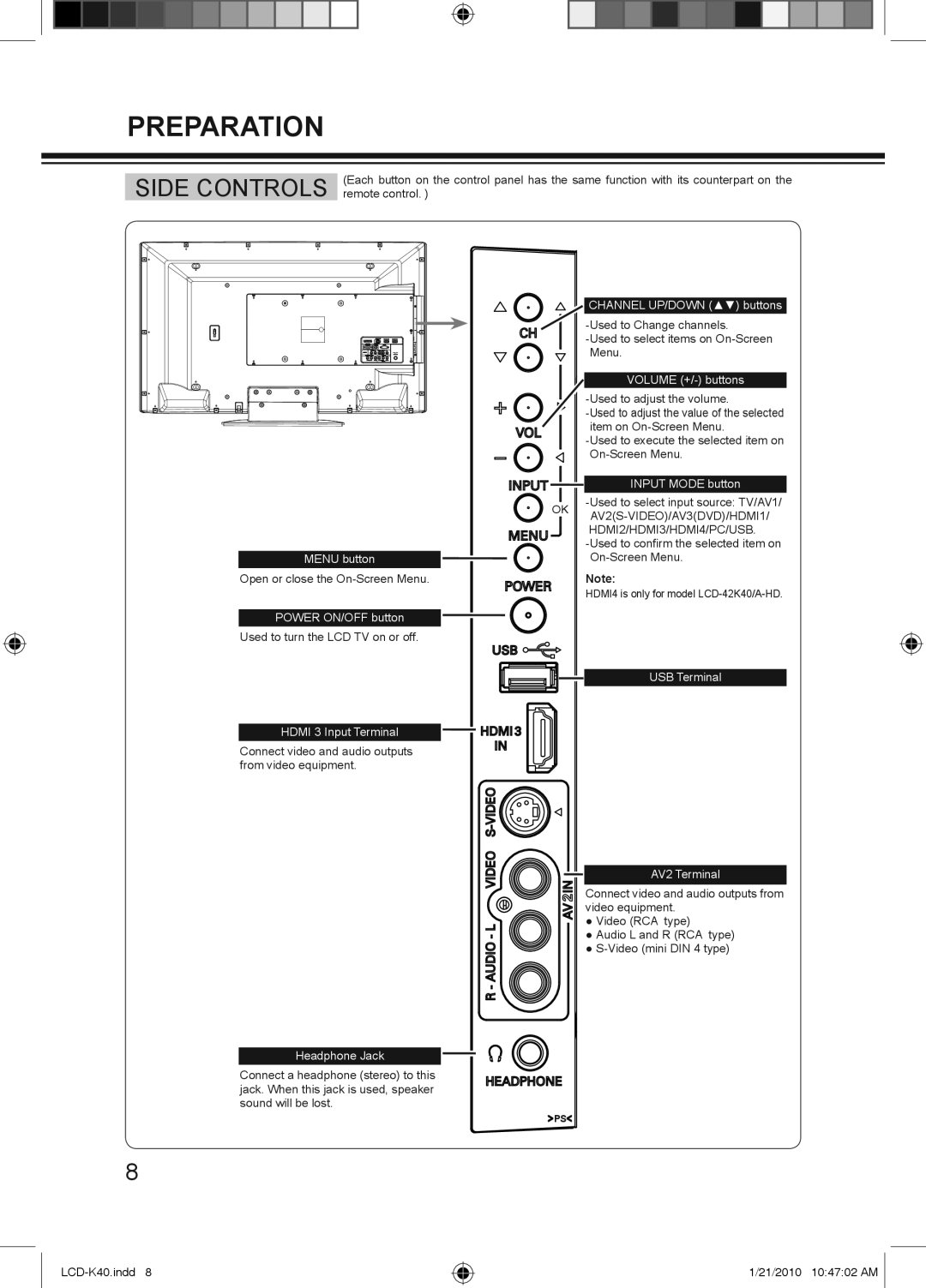 Haier LCD-42K40A-HD, LCD-42K40-HD, LCD-32K40A owner manual Preparation 