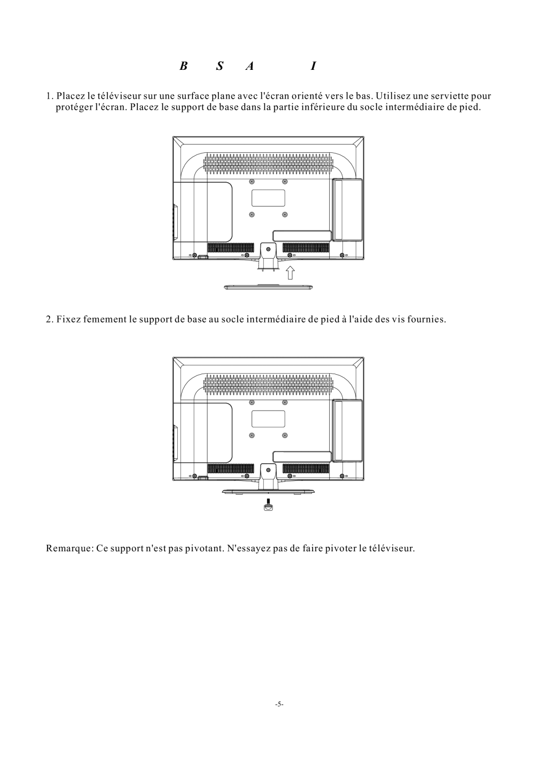 Haier LE19B3320 manual Base Stand Assembly Instruction 