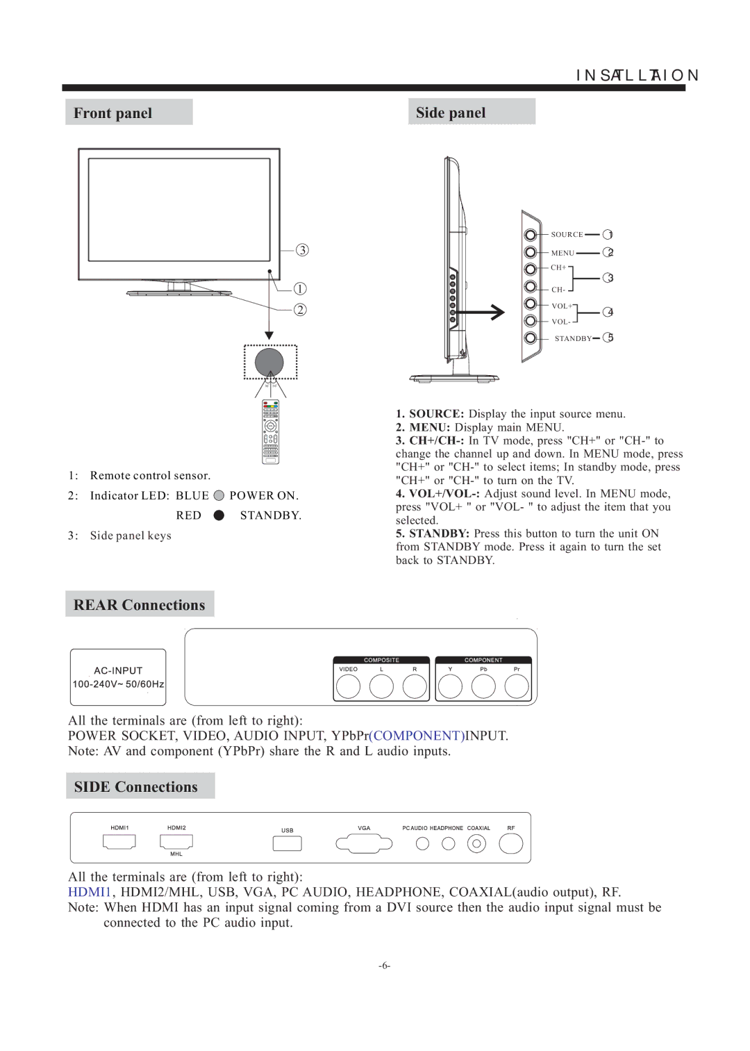 Haier LE19B3320 manual Installation 