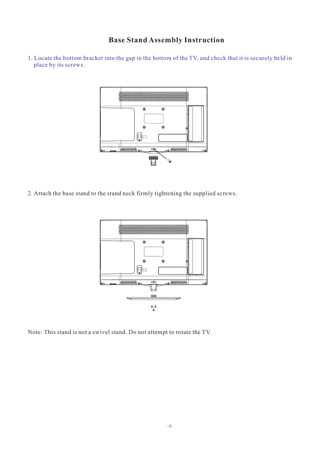 Haier LE22F33800 manual Base Stand Assembly Instruction 