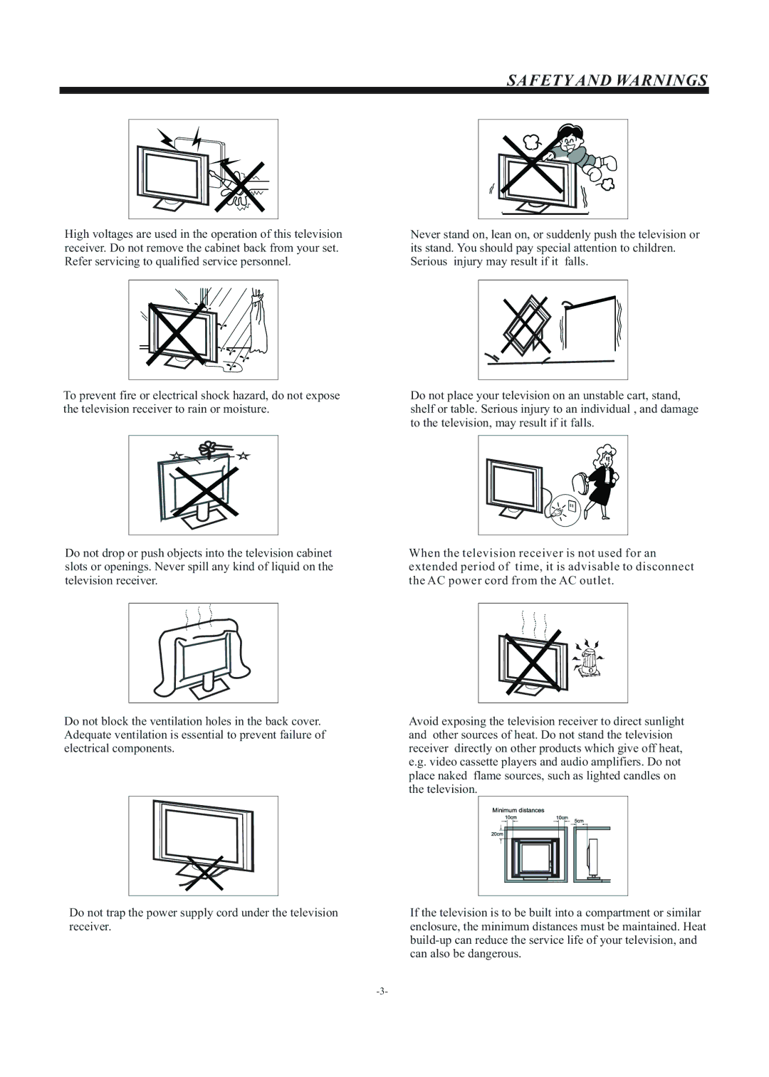 Haier LE24T1000F, LE22T1000F owner manual Safety and Warnings 