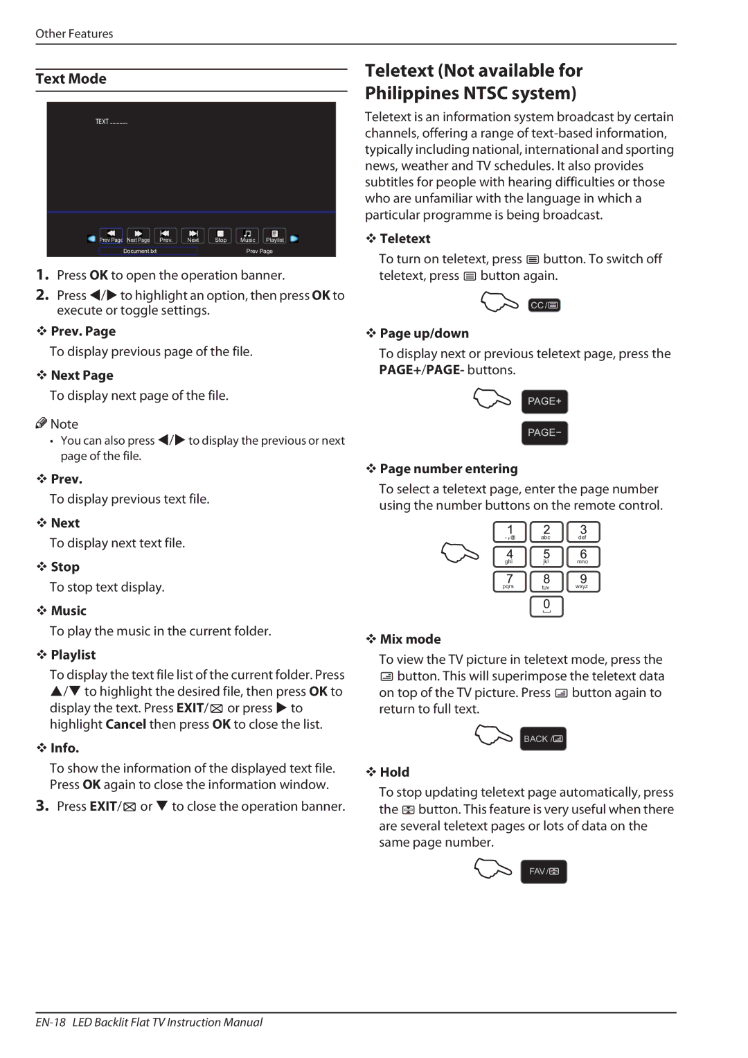 Haier LE32A650, LE32F600 owner manual Teletext Not available for Philippines Ntsc system, Text Mode 