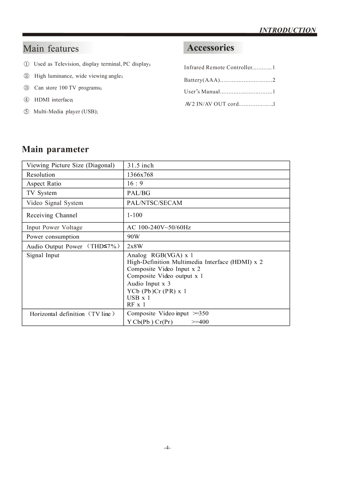 Haier LE32C430 owner manual Accessories 