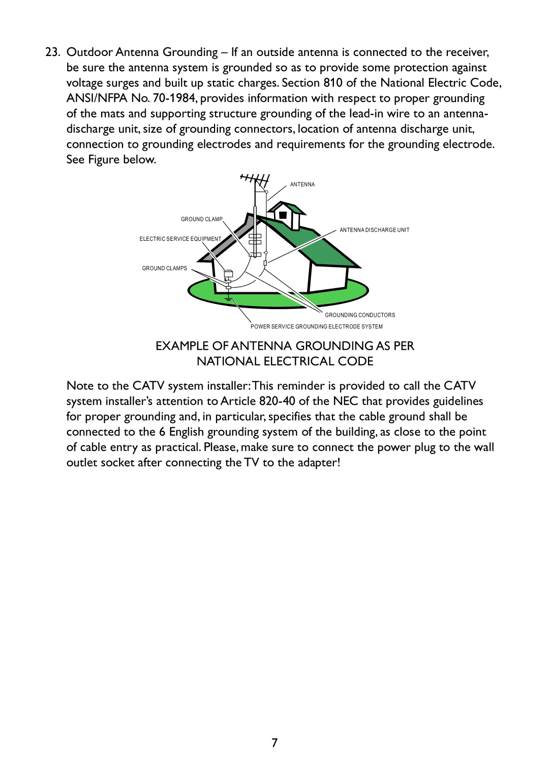 Haier LE32C13200, LE40C13800 owner manual Example of Antenna Grounding AS PER National Electrical Code 