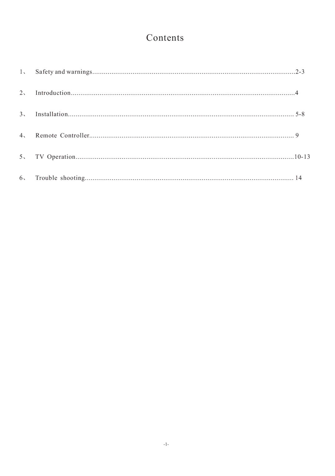 Haier LE40M600 owner manual Contents 