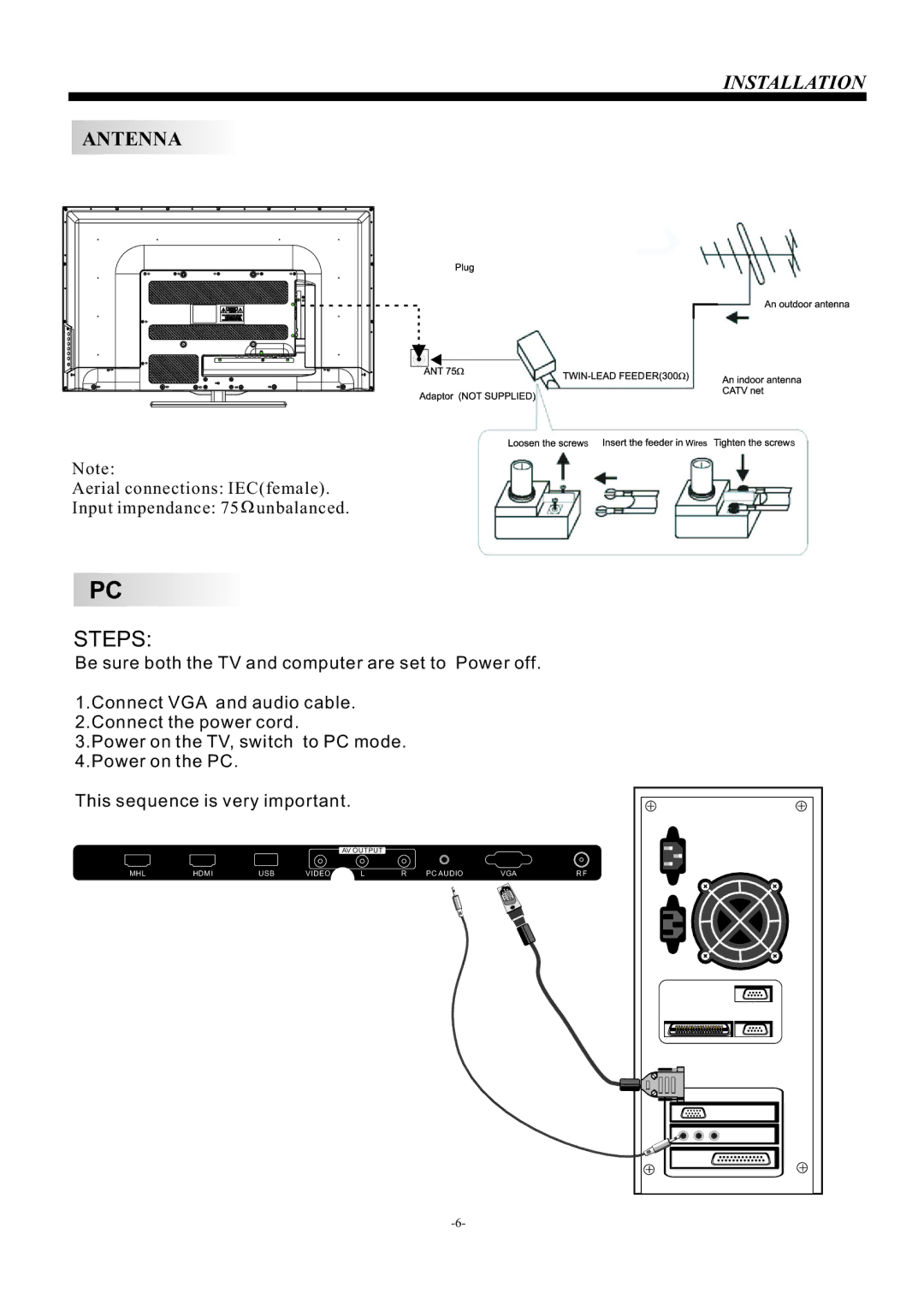 Haier LE40M600 owner manual Steps 