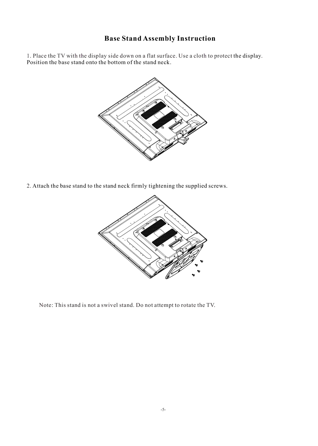 Haier LE42F2280 manual Base Stand Assembly Instruction 