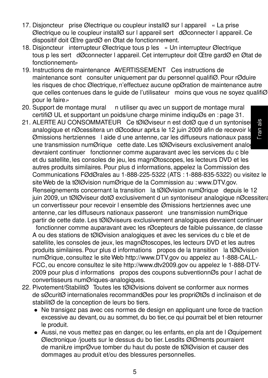 Haier LE39D2380, LE46D2380, LE42D2380, LE32D2320 user manual Français 