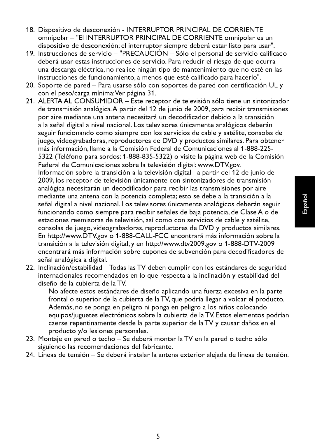 Haier LE46D2380, LE42D2380, LE32D2320, LE39D2380 user manual Español 