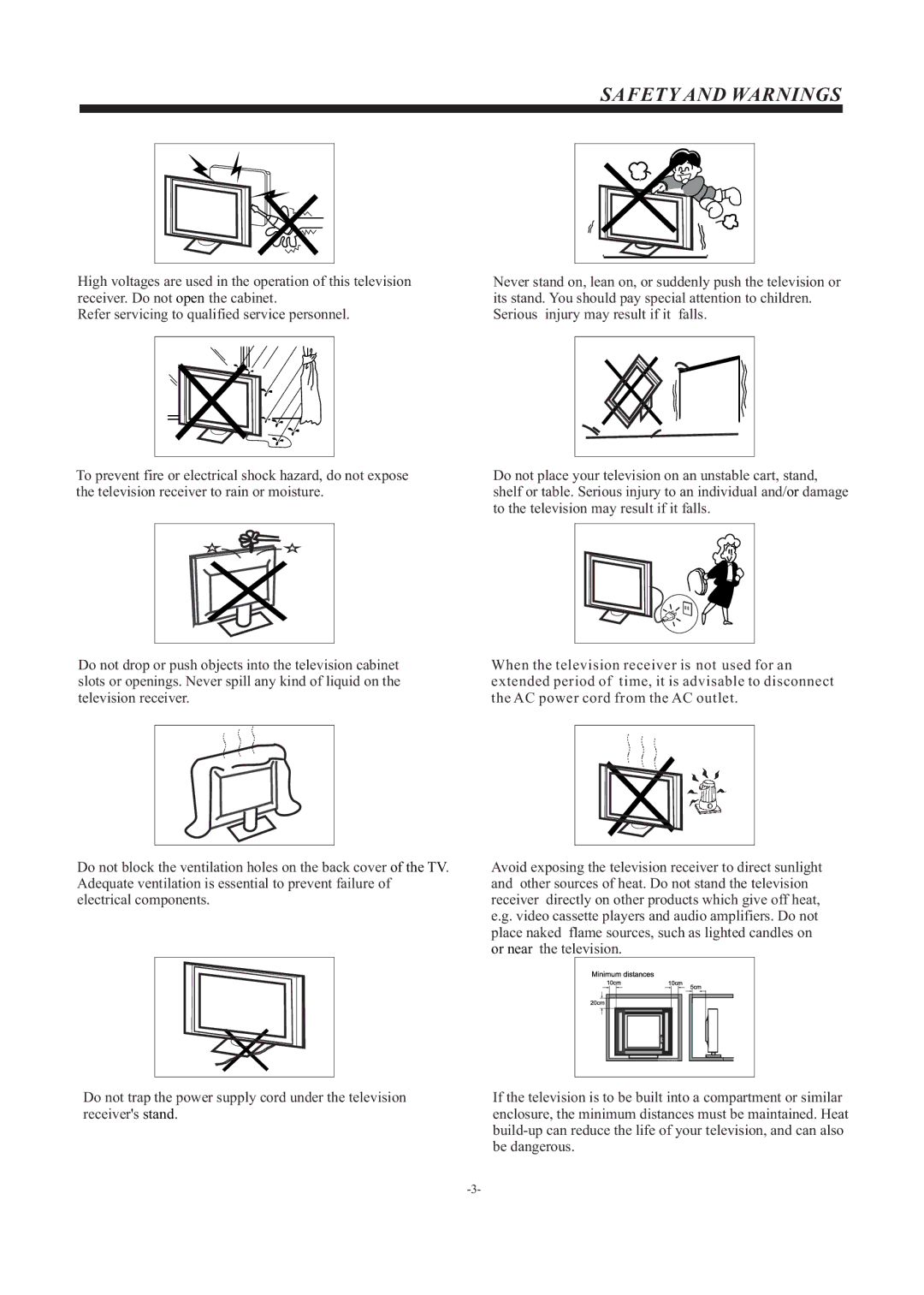 Haier LE50F2280 manual Safety and Warnings 