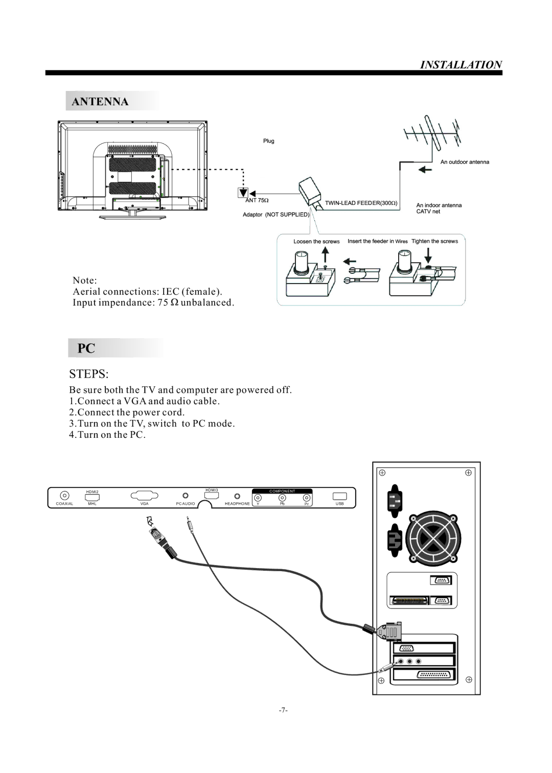 Haier LE55F32800 manual Steps 