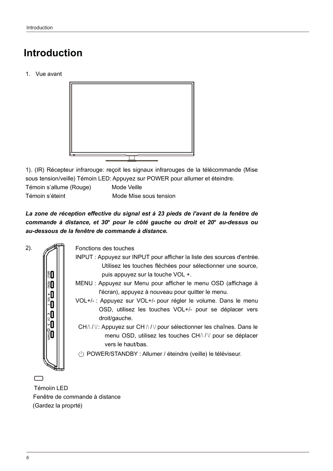 Haier LE58F3281 manual Fonctions des touches 