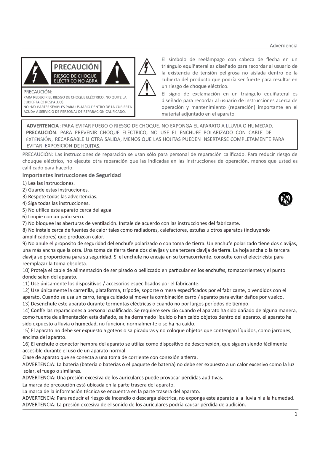 Haier LE58F3281 manual Precaución 