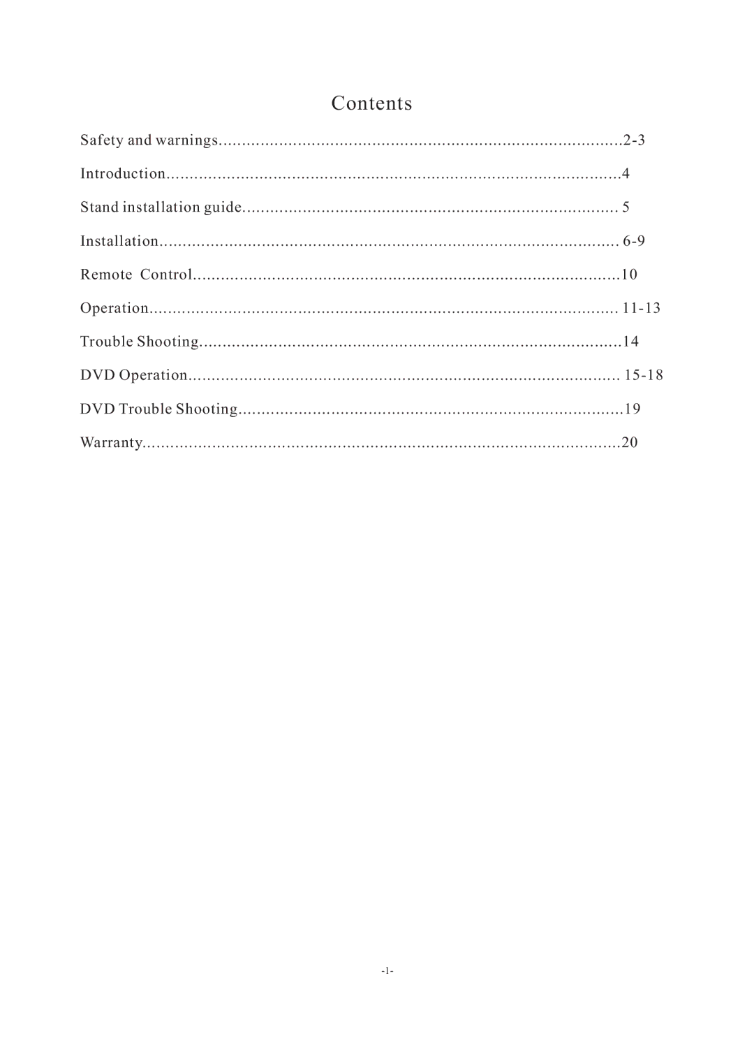 Haier LEC24B3320 manual Contents 