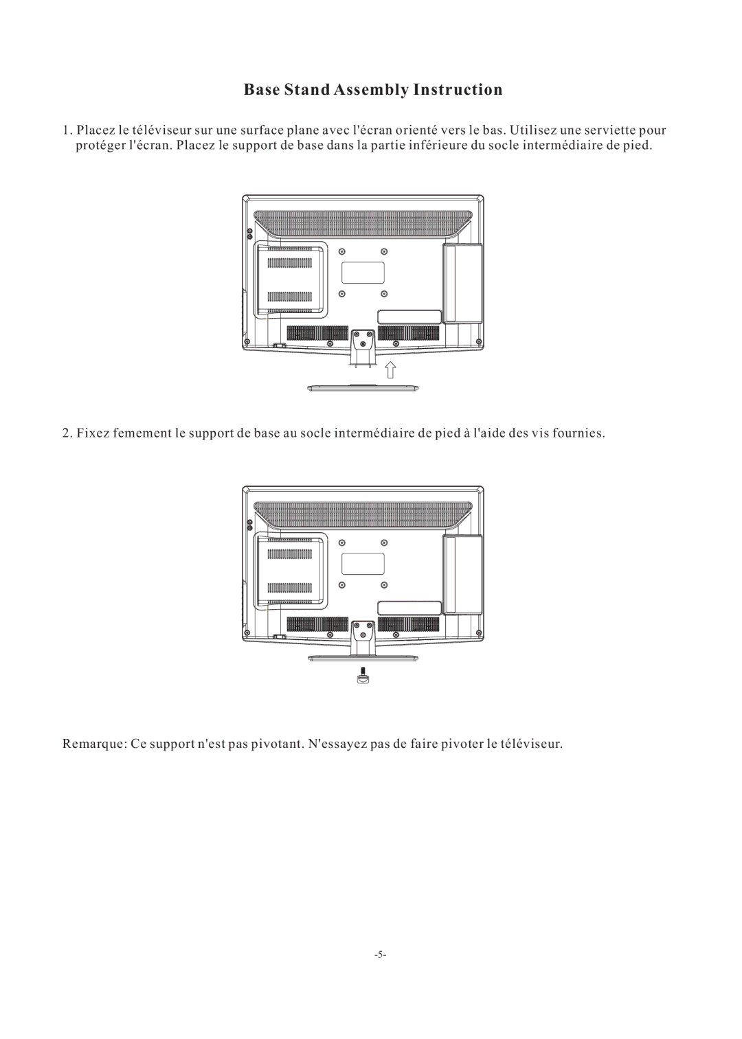 Haier LEC24B3320 manual Base Stand Assembly Instruction 