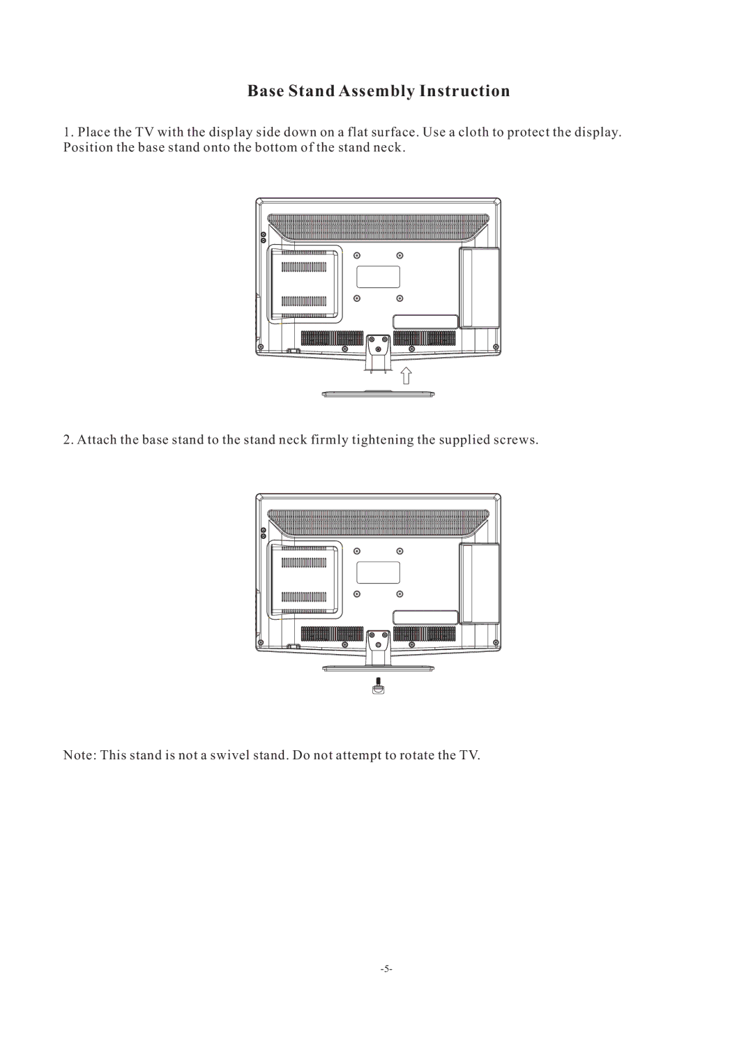 Haier LEC24B3320 manual Base Stand Assembly Instruction 